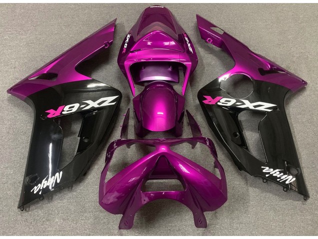 Gloss Pink and Black 2003-2004 ZX6R Fairings Gloss Pink and Black 2003-2004 ZX6R Fairings