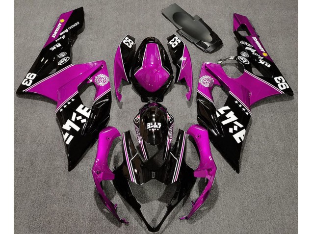 Gloss Pink and Black Custom 2005-2006 GSXR 1000 Fairings