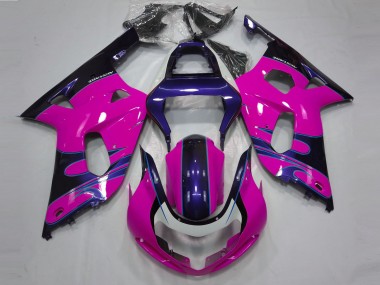 Gloss Pink and Blue 2001-2003 GSXR 600-750 Fairings