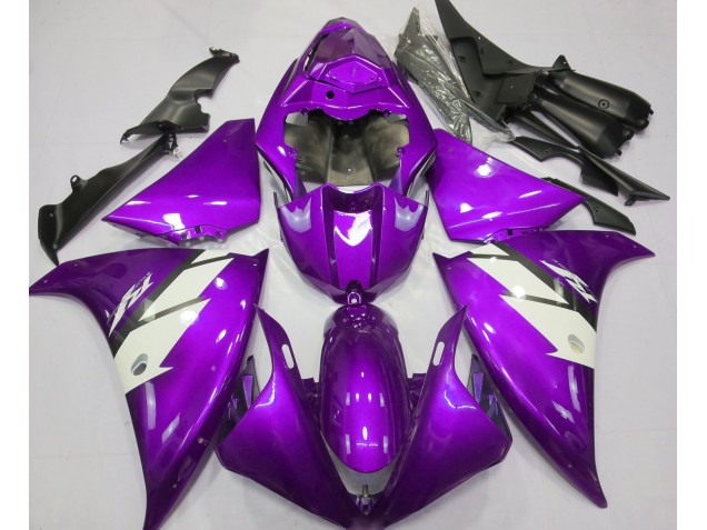Gloss Purple & White 2012-2014 R1 Fairings