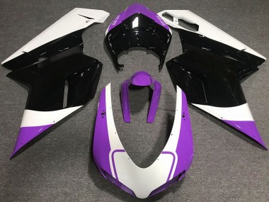 Gloss Purple White and Black 2007-2014 Ducati 848 1098 1198 Fairings