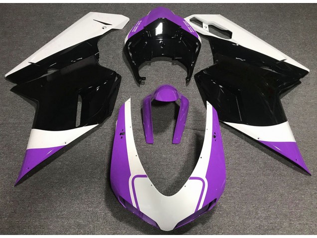 Gloss Purple White and Black 2007-2014 Ducati 848 1098 1198 Fairings Gloss Purple White and Black 2007-2014 Ducati 848 1098 1198 Fairings