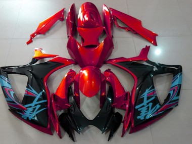 Gloss Red & Black 2006-2007 GSXR 600-750 Fairings