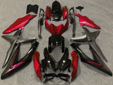 Gloss Red & Green R 2008-2010 GSXR 600-750 Fairings