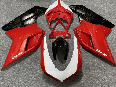 Gloss Red & White (848 Sticker) 2007-2014 Ducati 848 1098 1198 Fairings