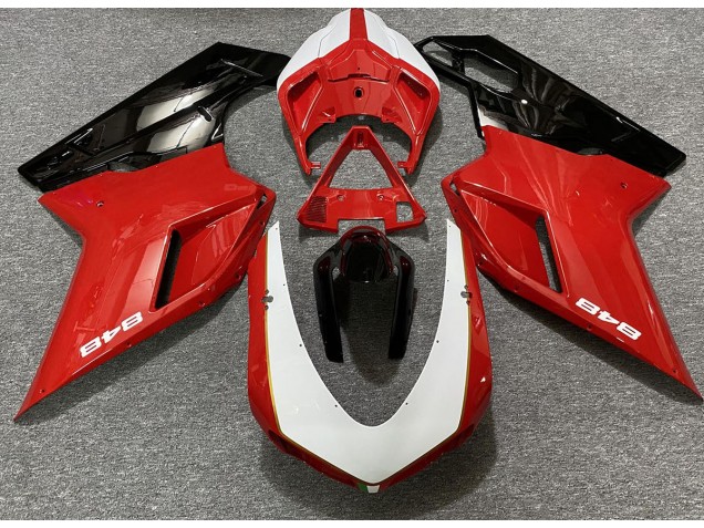 Gloss Red & White (848 Sticker) 2007-2014 Ducati 848 1098 1198 Fairings