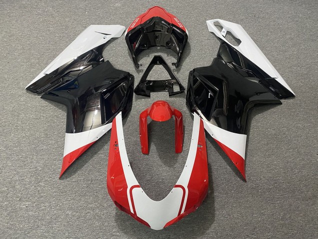 Gloss Red White and Black 2007-2014 Ducati 848 1098 1198 Fairings Gloss Red White and Black 2007-2014 Ducati 848 1098 1198 Fairings