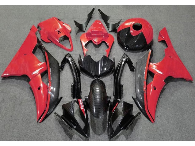 Gloss Red and Carbon 2008-2016 R6 Fairings