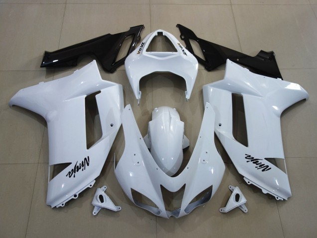 Gloss White 2007-2008 ZX6R Fairings