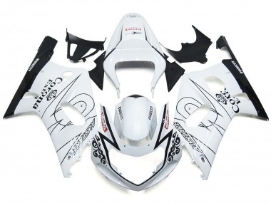 Gloss White Corona and Black 2001-2003 GSXR 600-750 Fairings