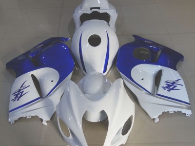 Gloss White & Deep Blue 1997-2007 GSXR 1300 Hayabusa Fairings
