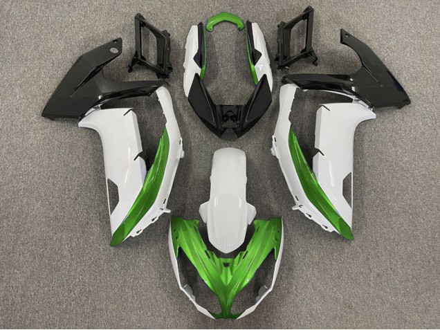 Gloss White & Green 2012-2016 Ninja 650R Fairings
