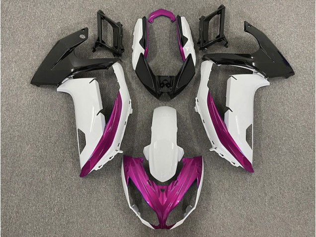 Gloss White & Magenta 2012-2016 Ninja 650R Fairings
