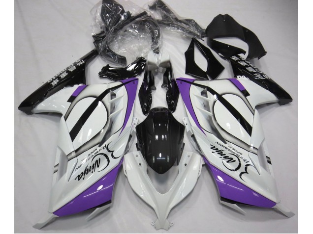 Gloss White & Purple 2013-2018 Ninja 300 Fairings