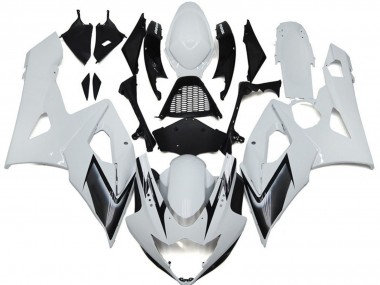 Gloss White Style with Silver Hints 2005-2006 GSXR 1000 Fairings