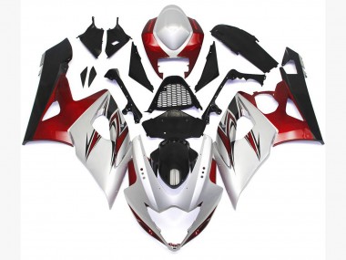Gloss White Style with Silver Hints and Bronze 2005-2006 GSXR 1000 Fairings