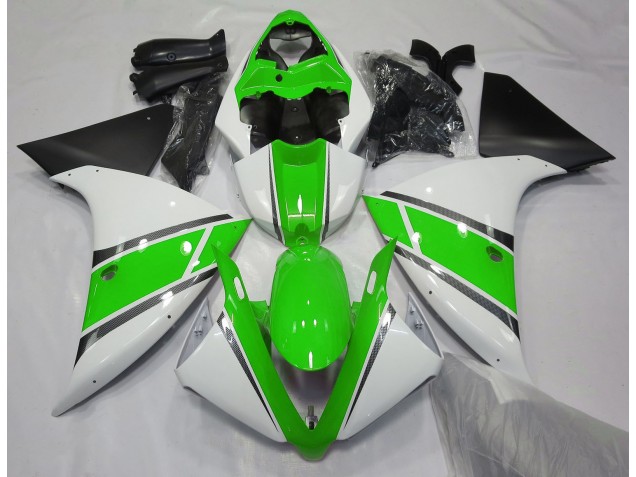 Gloss White and Green 2009-2011 R1 Fairings Gloss White and Green 2009-2011 R1 Fairings