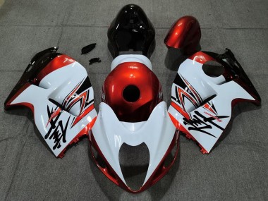 Gloss White and Orange 1997-2007 GSXR 1300 Hayabusa Fairings