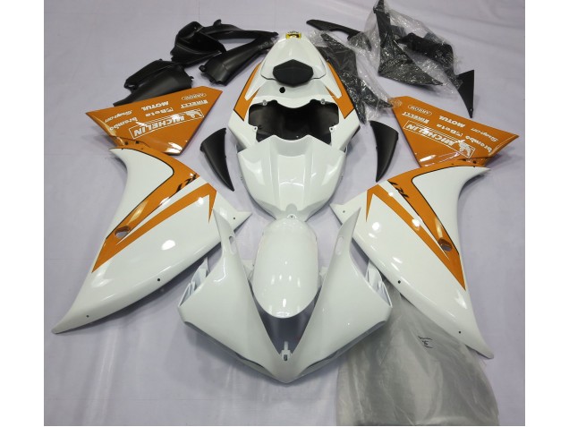 Gloss White and Orange 2012-2014 R1 Fairings
