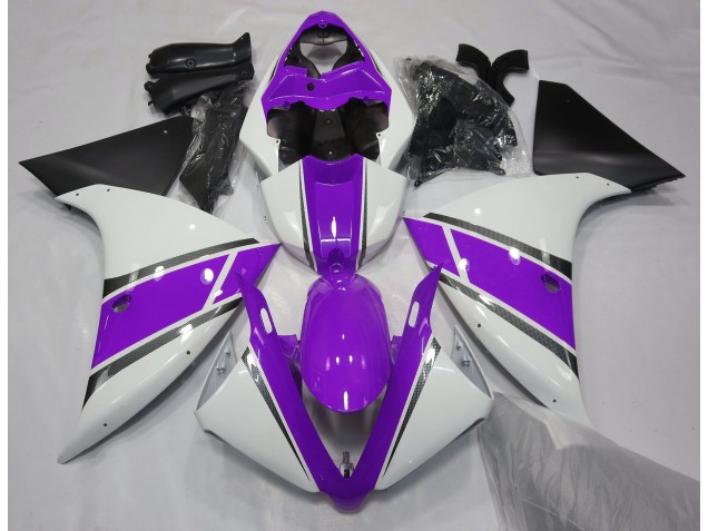 Gloss White and Purple 2009-2011 R1 Fairings