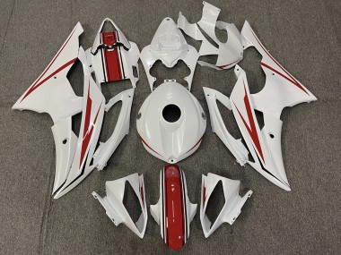 Gloss White and Red 2008-2016 R6 Fairings