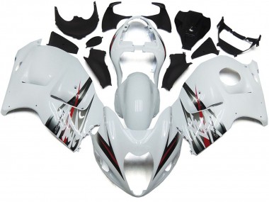 Gloss White and Silver Style 1997-2007 GSXR 1300 Hayabusa Fairings