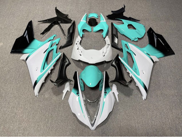 Gloss White and Teal 2013-2016 Daytona 675 Fairings Gloss White and Teal 2013-2016 Daytona 675 Fairings