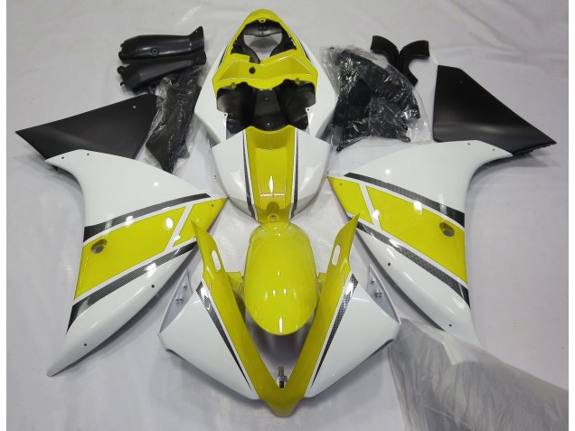 Gloss White and Yellow 2009-2011 R1 Fairings