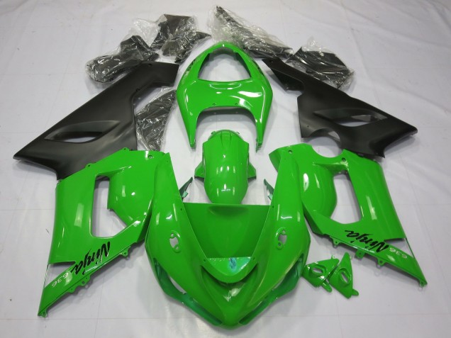 Green Black 2005-2006 ZX6R Fairings Green Black 2005-2006 ZX6R Fairings