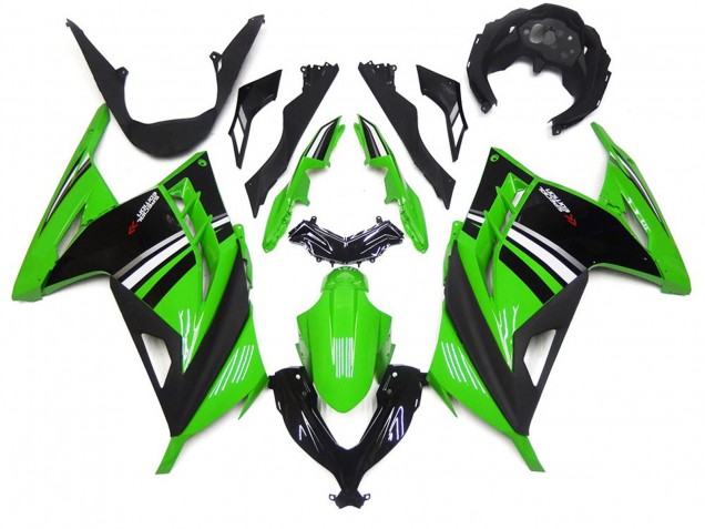 Green Black and White Gloss 2013-2018 Ninja 300 Fairings