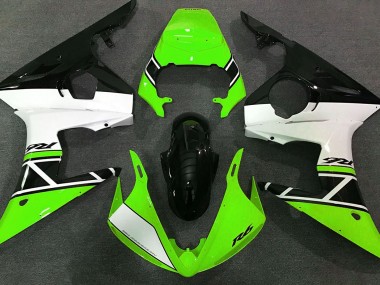 Green White and Black 2003-2004 R6 Fairings