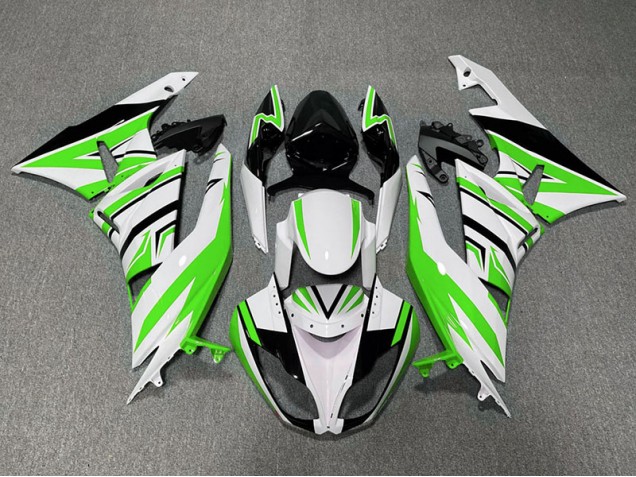 Green White and Black Zag 2009-2012 ZX6R Fairings