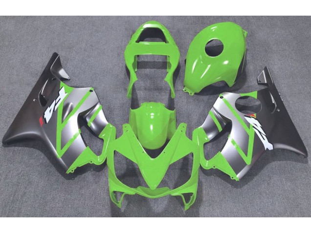 Green and Matte Silver 2001-2003 CBR600 F4i Fairings