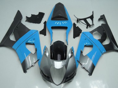 Light Blue Silver and Black 2003-2004 GSXR 1000 Fairings