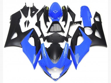 Light Gloss Blue and Matte Black Lowers 2005-2006 GSXR 1000 Fairings