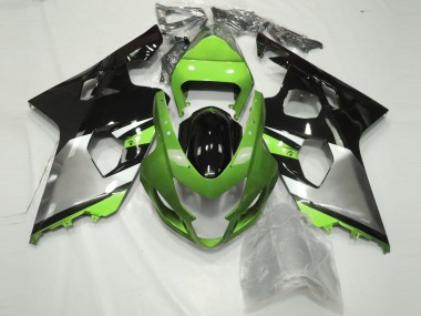 Light Green Silver and Black 2004-2005 GSXR 600-750 Fairings