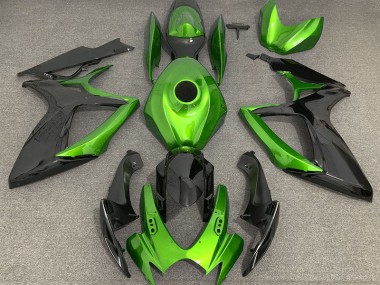 Light Green and Black 2006-2007 GSXR 600-750 Fairings