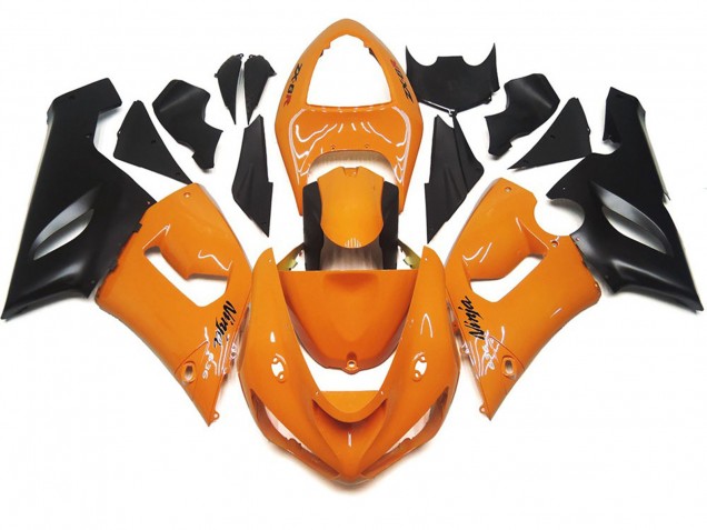 Light Orange and Black 2005-2006 ZX6R Fairings Light Orange and Black 2005-2006 ZX6R Fairings
