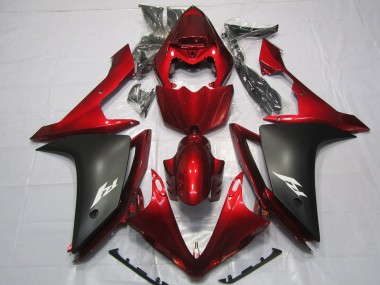Maroon and Matte 2007-2008 R1 Fairings