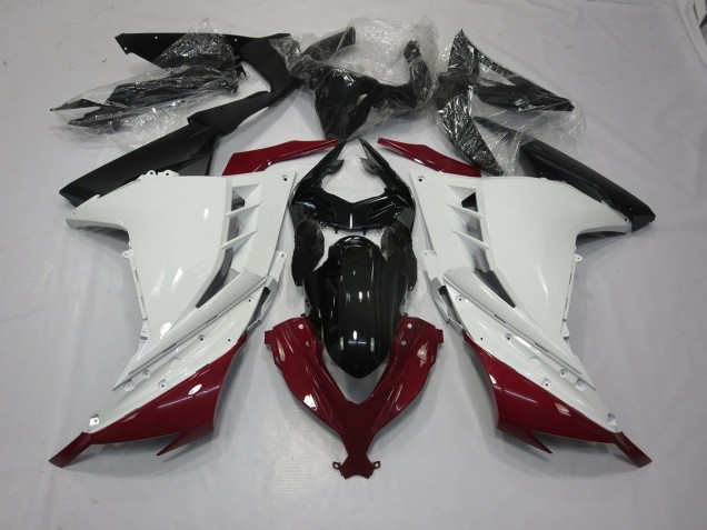 Maroon and White 2013-2018 Ninja 300 Fairings Maroon and White 2013-2018 Ninja 300 Fairings