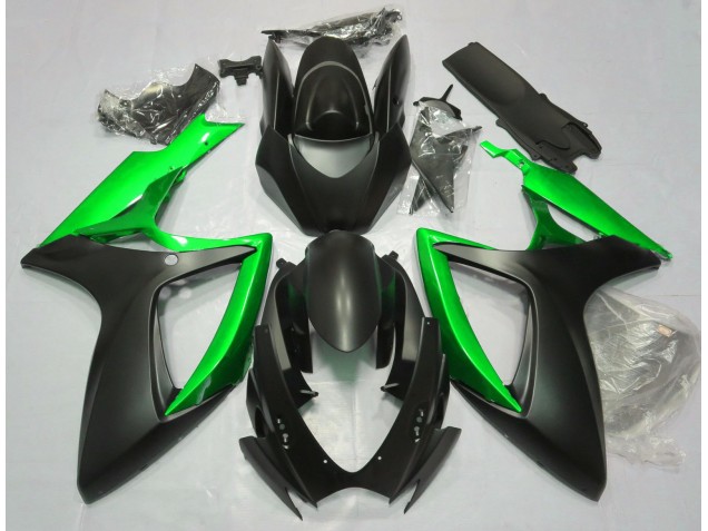 Matte Black & Green 2006-2007 GSXR 600-750 Fairings Matte Black & Green 2006-2007 GSXR 600-750 Fairings