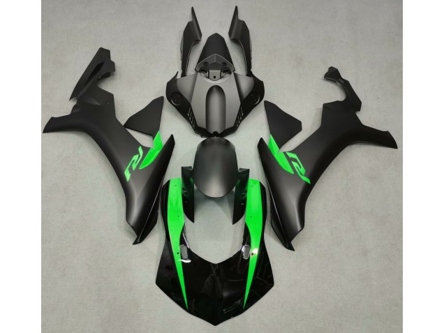 Matte Black & Green 2015-2019 R1 Fairings
