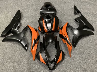Matte Black & Orange Design 2007-2008 CBR600RR Fairings