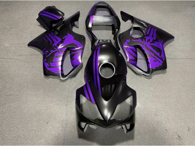 Matte Black & Purple Skull 2001-2003 CBR600 F4i Fairings