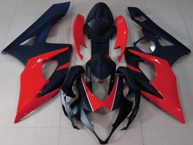 Matte Black & Red 2005-2006 GSXR 1000 Fairings