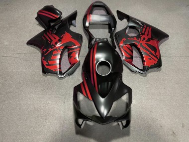 Matte Black & Red Skull 2001-2003 CBR600 F4i Fairings