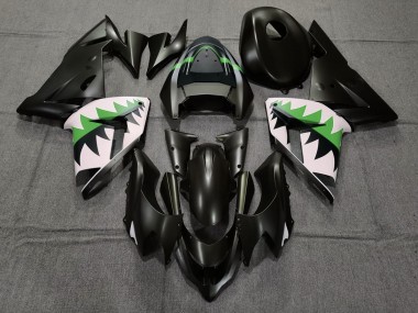 Matte Black and Green 2004-2005 ZX10R Fairings
