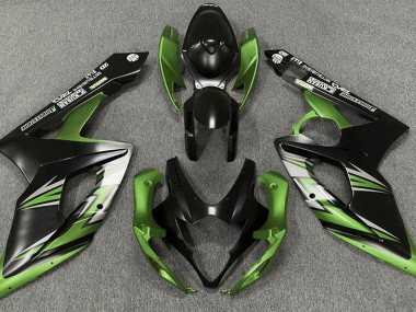 Matte Black and Green 2005-2006 GSXR 1000 Fairings