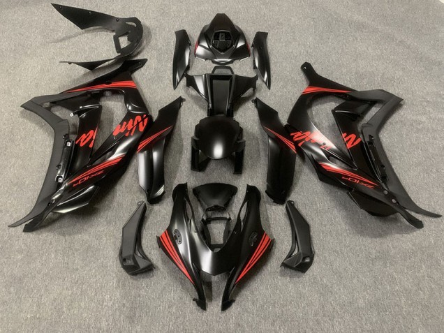 Matte Black w Red 2016-2019 ZX10R Fairings