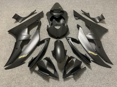 Matte Black with Gold Logo 2008-2016 R6 Fairings